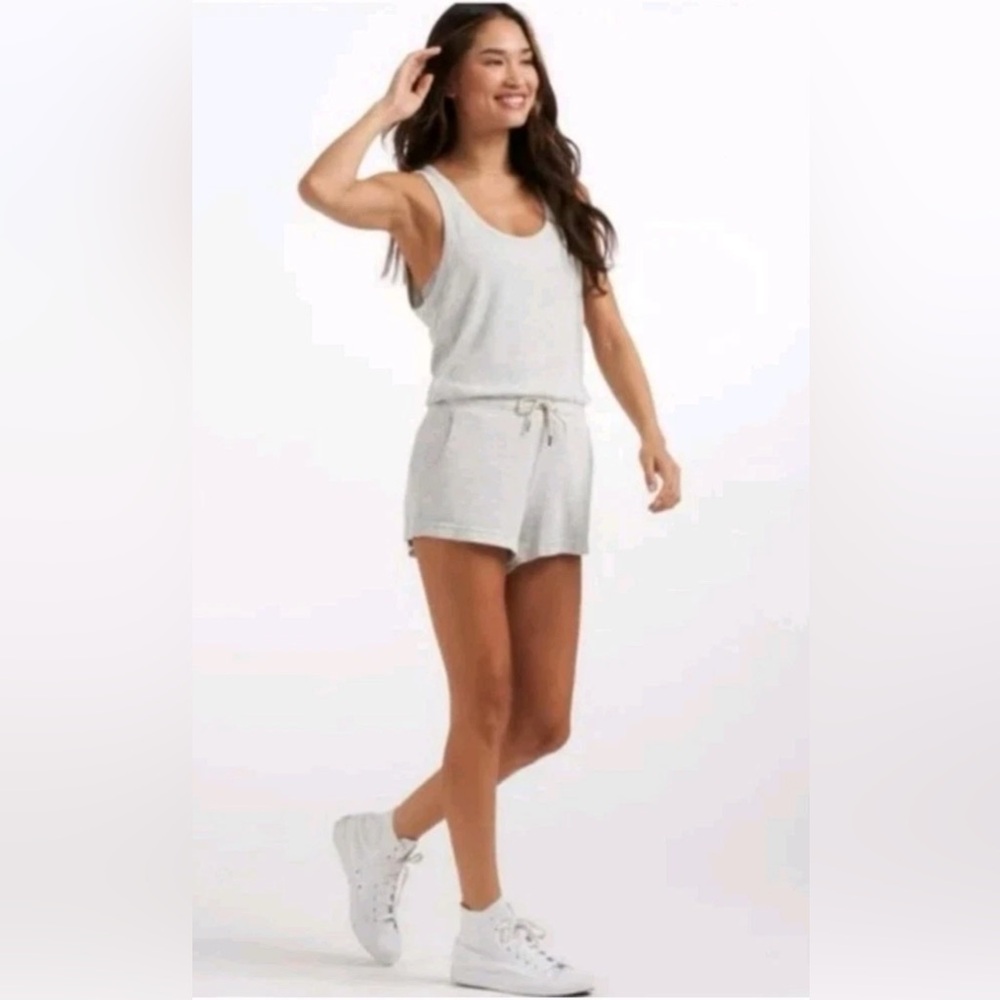 Vuori Gray Sleeveless Tie Front Jumpsuit
